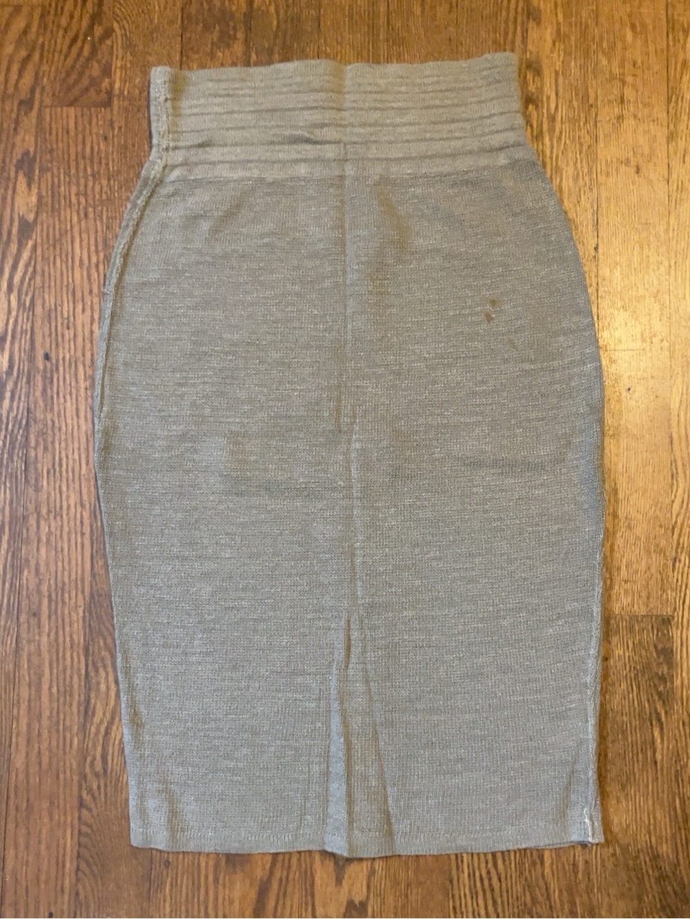 Vintage Azzedine Alaïa Paris Archival Taupe High Waist Knit Midi Skirt